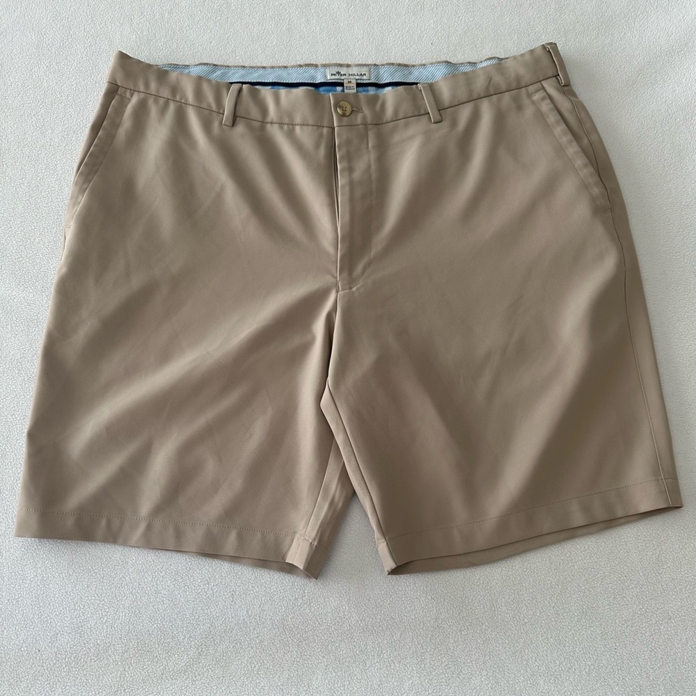 Peter Millar Tan Flat Front Men Shorts